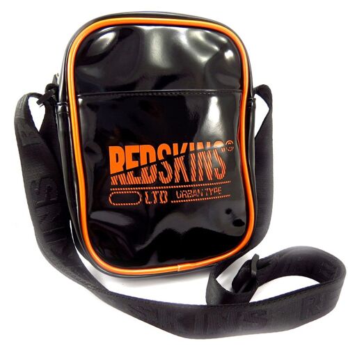 PROMOTION ! Sac bandoulière 'Redskins' noir orange (vernis)