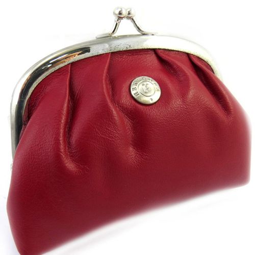 PROMOTION ! Porte-monnaie cuir 'Hexagona' rouge carmin (12x9. 5x4 cm)