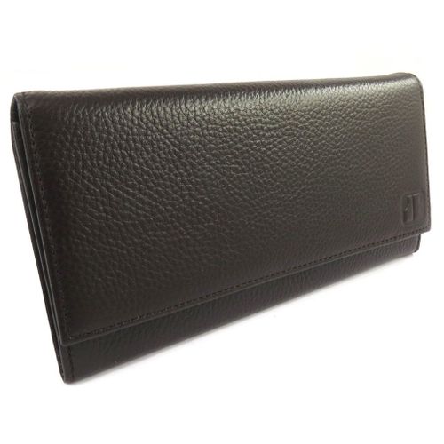Grand porte-monnaie cuir 'Jacques Esterel' marron