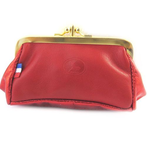 Porte-monnaie Cuir 'Frandi' rouge bicolore