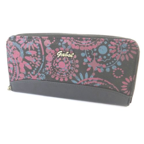 PROMOTION ! Portefeuille zippé 'Gabol' noir multicolore - 20x10x3 cm