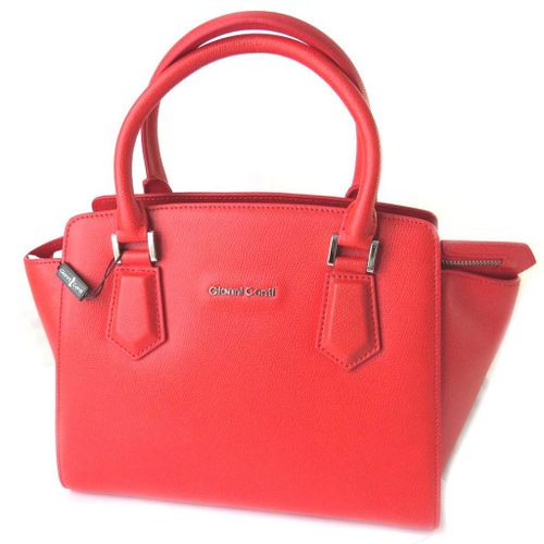 PROMOTION ! Sac cuir 'Gianni Conti' rouge - 33x26. 5x16 cm