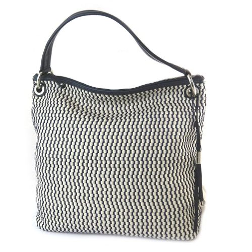 PROMOTION ! Sac cuir 'Gianni Conti' ivoire marine - 30x26x19 cm