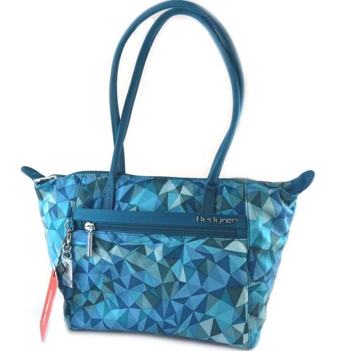 PROMOTION ! Sac 'Hedgren' turquoise (triangles) - 39x23x10 cm