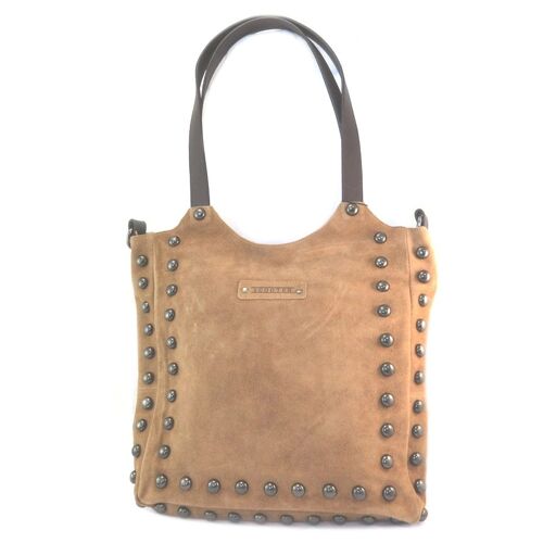 Sac cuir 'Scooter' beige - 36x20x7. 5 cm
