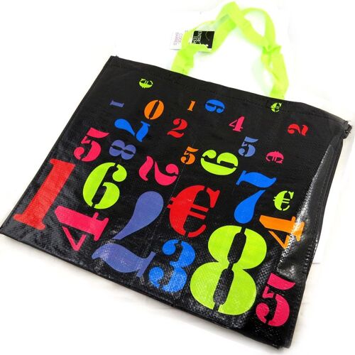 Sac Shopping 'Chiffres' noir tutti frutti