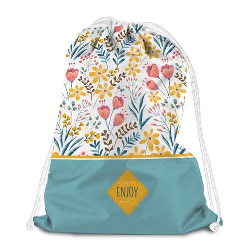PROMOTION ! Sac de détente 'Liberty' turquoise jaune multicolore (Enjoy) - 38x34 cm