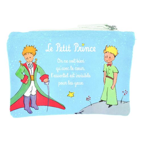 PROMOTION ! Trousse plate coton 'Le Petit Prince' bleu ciel (cape, épée) - 22x14 cm