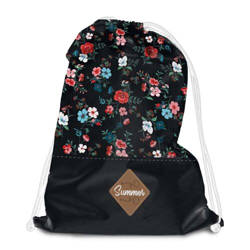 PROMOTION ! Sac de détente 'Liberty' noir multicolore (Summer) - 38x34 cm