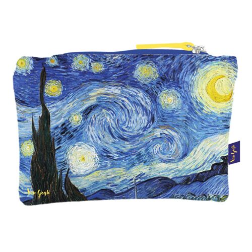 PROMOTION ! Trousse plate coton 'Vincent Van Gogh' (La Nuit Etoilée) - 20x15 cm