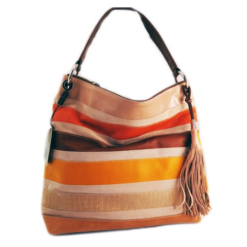 PROMOTION ! Sac cuir 'Gianni Conti' orange marron - 35x33x11 cm