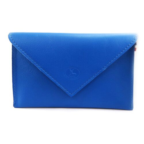 PROMOTION ! Porte Papiers de voiture Cuir 'Frandi' bleu (ultra plat)