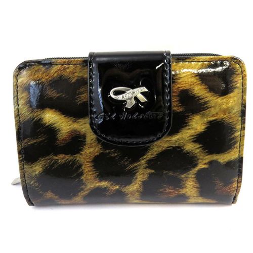 PROMOTION ! Portefeuille zippé 'Gil Holsters' marron léopard vernis