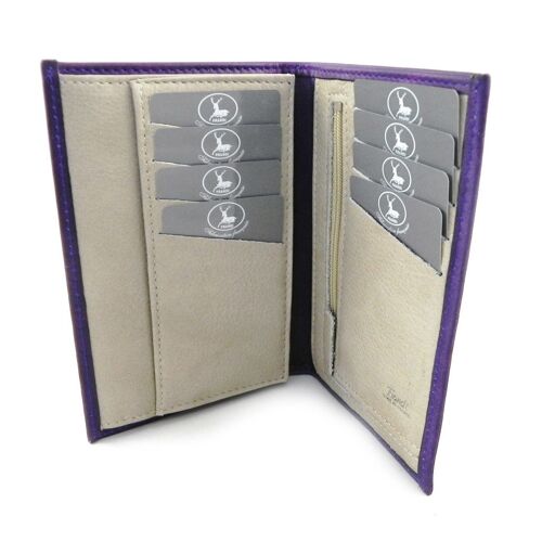 Portefeuille Cuir 'Frandi' violet gris sauvage