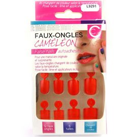 Planche De Faux-Ongles 'caméléon' Rouge (Température) Rouge