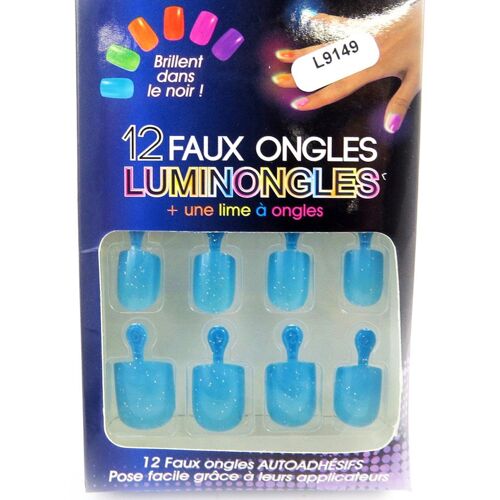 Planche De Faux-Ongles 'luminongles' Bleu Bleu