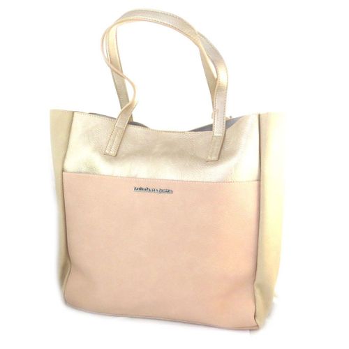 Sac créateur 'Lulu Castagnette' doré rosé - 44x33x11. 5 cm