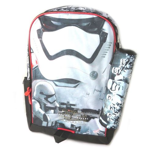 PROMOTION ! Sac à Dos 'Star Wars' noir rouge blanc (+ trousse) - 42. 5x30x18. 5 cm