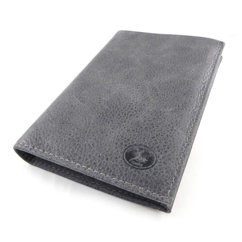 Portefeuille Cuir 'Frandi' gris anthracite nubuck