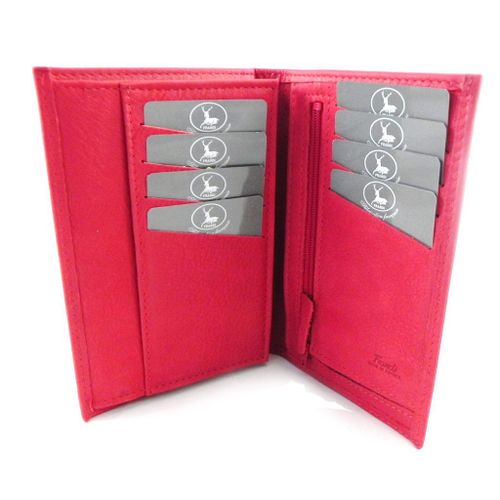 Portefeuille Cuir 'Frandi' rouge nubuck
