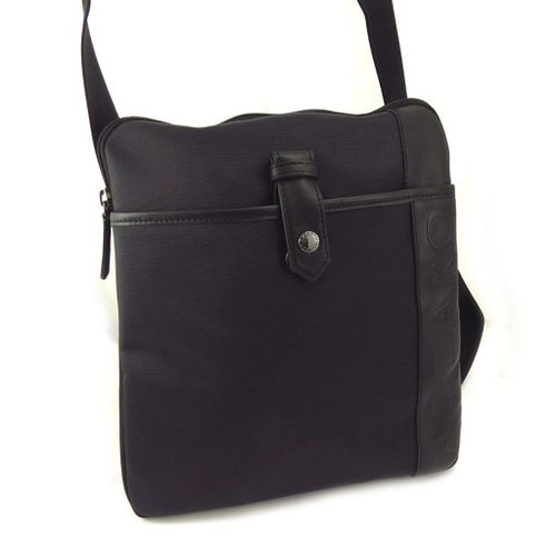PROMOTION ! Sac porté croisé 'Azzaro' noir (ultra plat - taille M)