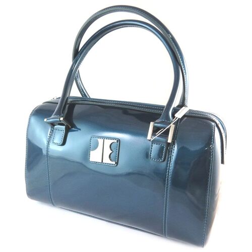 PROMOTION ! Sac Cuir 'Jacques Esterel' bleu vernis