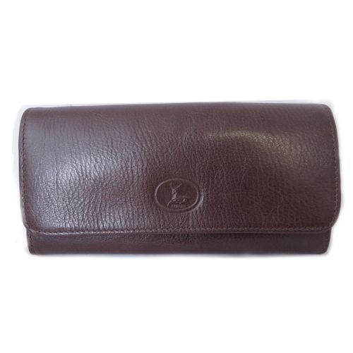 Grand porte-monnaie Cuir 'Frandi' marron dakota - 19x10x3 cm