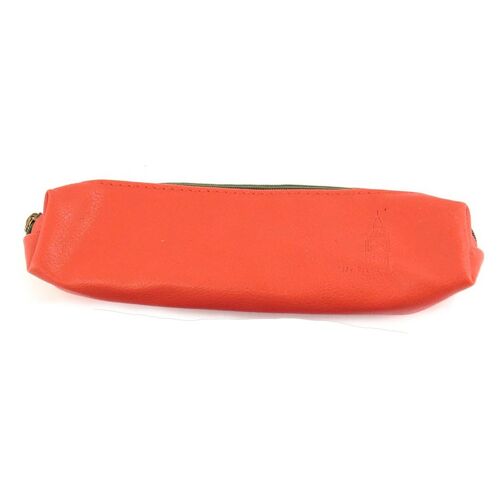 PROMOTION ! Trousse cuir 'Coloriage' orange - 21 cm