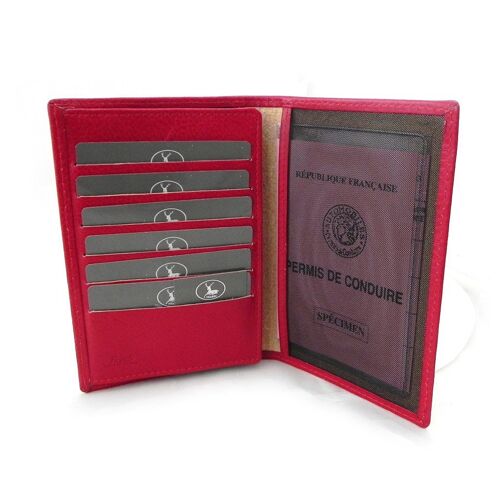 Portefeuille Cuir 'Frandi' rouge - york écologique (slim)