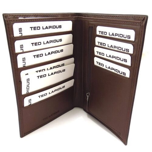 Portefeuille cuir 'Ted Lapidus' marron