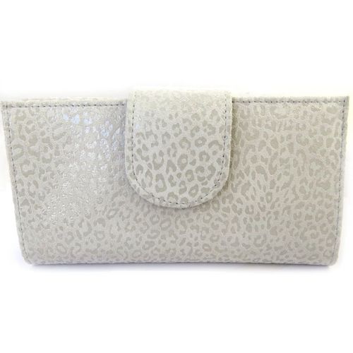 Porte-Chéquier Cuir 'Frandi' gris souris (léopard)