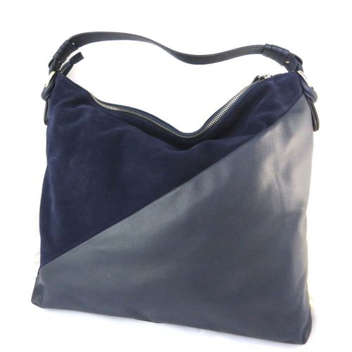 PROMOTION ! Sac cuir 'Gianni Conti' bleu marine - 38x35x11 cm