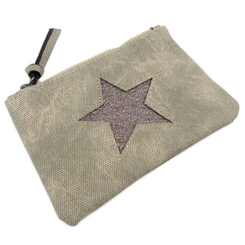 PROMOTION ! Trousse plate 'Une Etoile est Née' vert - 17x12x1 cm