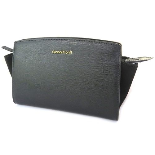 PROMOTION ! Sac cuir 'Gianni Conti' noir - 28x17x7 cm
