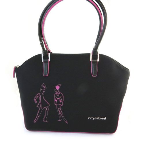 Sac shopping 'Jacques Esterel' noir rose