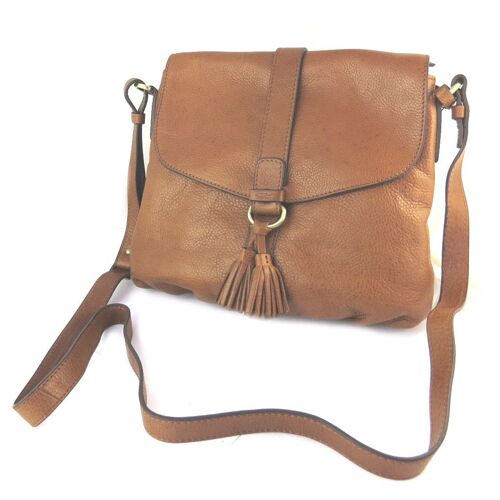 PROMOTION ! Sac cuir 'Gianni Conti' cognac vintage - 27x20x8 cm