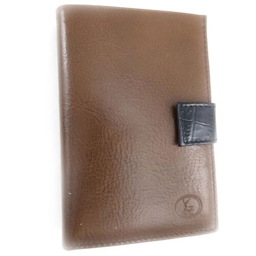 Portefeuille Cuir 'Frandi' marron noir (york / croco) (3 volets)