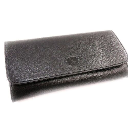 Grand porte-monnaie Cuir 'Frandi' noir (chèvre)