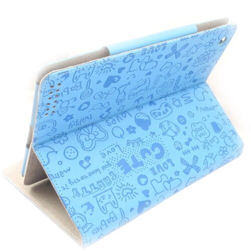 PROMOTION ! Coque Ipad 'Dessins d'Enfants' bleu (9. 7')