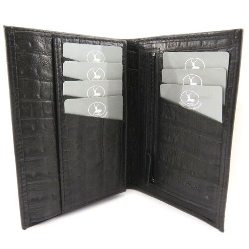 Portefeuille Cuir 'Frandi' noir croco