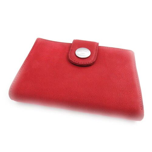PROMOTION ! Portefeuille cuir 'Fuchsia' rouge vintage
