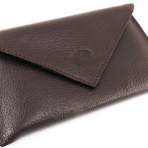 PROMOTION ! Porte Papiers de voiture Cuir 'Frandi' marron foncé (chèvre) (ultra plat)
