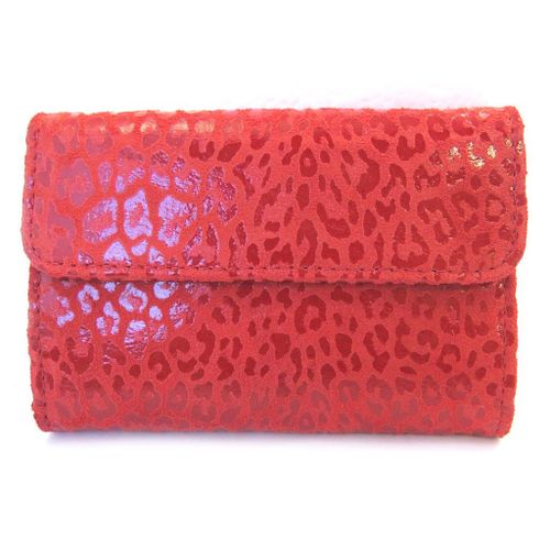 Porte-monnaie Cuir 'Frandi' rouge (léopard)
