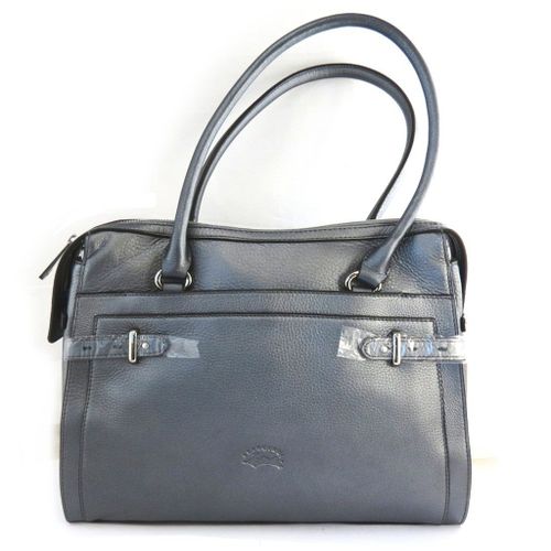 PROMOTION ! Sac cuir 'Vendôme' gris métallisé