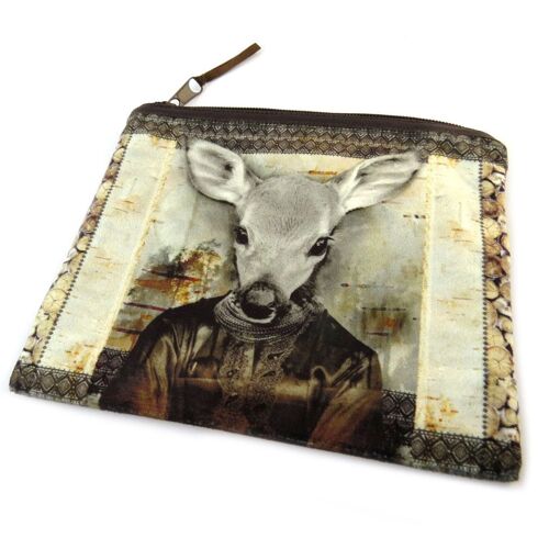 PROMOTION ! Trousse à maquillage 'Homme Daim' vert - 19x16 cm