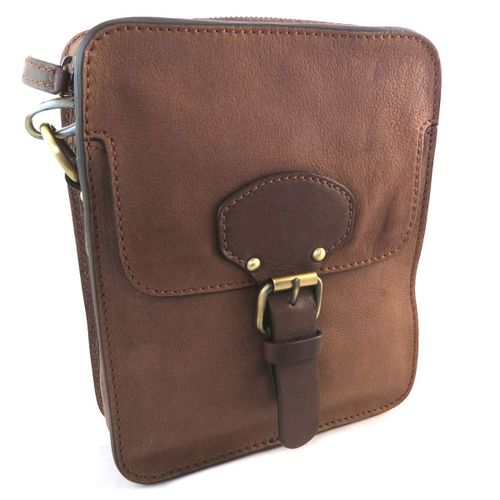 PROMOTION ! Sac cuir 'Gianni Conti' cognac vintage - 22x18x6 cm