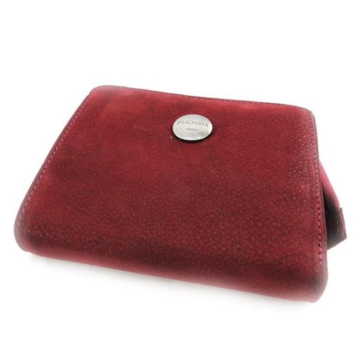 PROMOTION ! Porte-monnaie porte-cartes cuir 'Fuchsia' bordeaux vintage