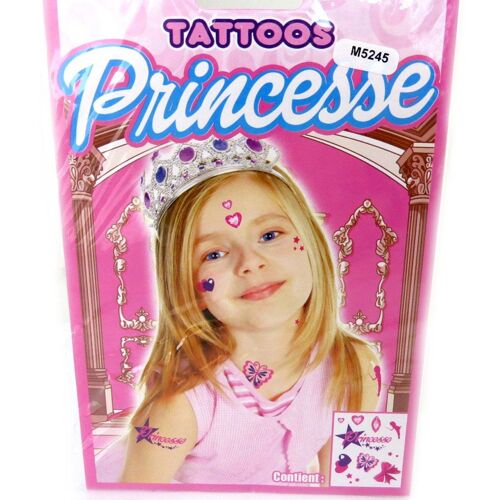 Tatouage Fantaisie 'princesse' (19x12. 5 Cm)