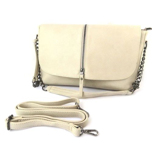 Sac créateur 'Lulu Castagnette' beige craie - 35x20x10 cm