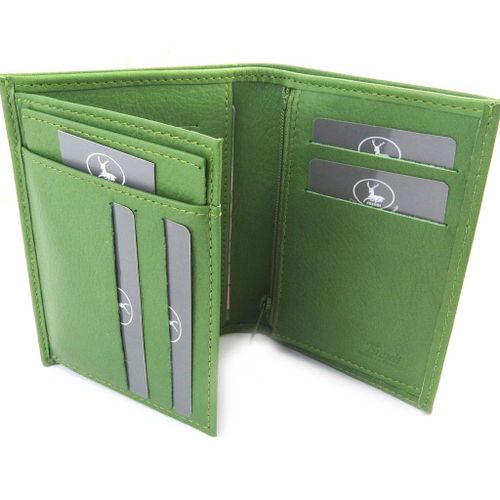 Portefeuille Cuir 'Frandi' vert sauvage (européen)